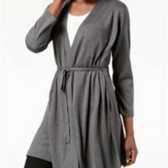 258.00 NWT EILEEN FISHER CARDIGAN ASH SZ M TENCEL ORGANIC COTTON SILK - Picture 7 of 9